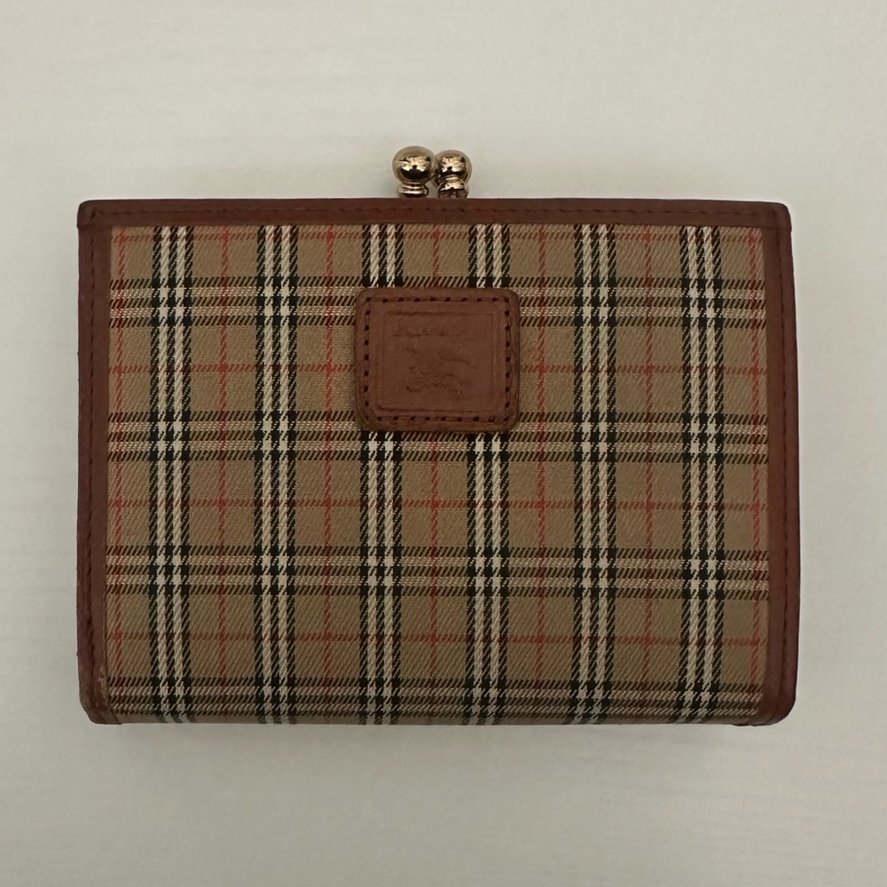 Vintage BURBERRY'S Plaid Print Compact Wallet 284$ Clippers ball. Coins wallet - Picture 14 of 14